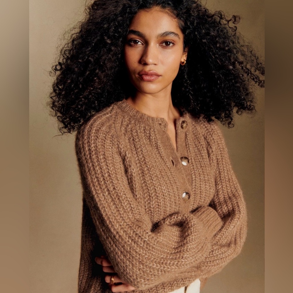 Sezane Brown Knit Cardigan